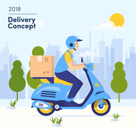 创意送快递的男子矢量素材