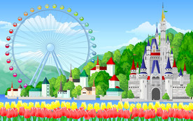 城堡里的摩天轮图片