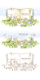 小清新卡通水彩插画图案