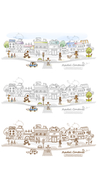 小清新卡通水彩插画图案