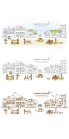 小清新卡通水彩插画图案