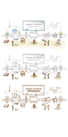 小清新卡通水彩插画图案