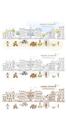 小清新卡通水彩插画图案