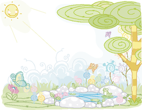 小清新卡通水彩插画图案