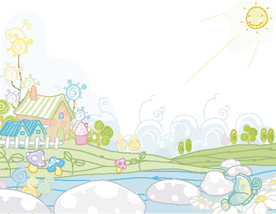 小清新卡通水彩插画图案