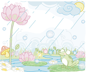 小清新卡通水彩插画图案