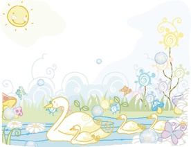 小清新卡通水彩插画图案