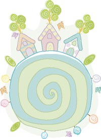 小清新卡通水彩插画图案