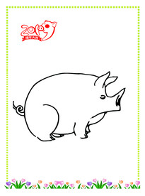 猪 简笔画 线条画 线条 可爱