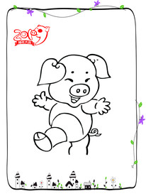 猪 简笔画 线条画 线条 可爱