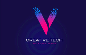 科技感英文LOGO字母V