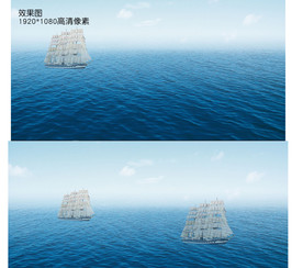 蓝天白云大海帆船文化视频
