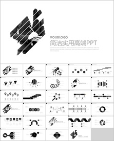 黑色简洁ppt模板