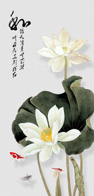 荷花玄关背景墙