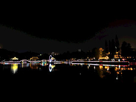 中山市 夜景 逸仙湖公园