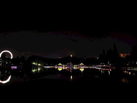 中山市 夜景 逸仙湖公园