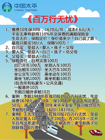 中国太平百万行无忧意外保险