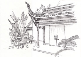 湖广会馆院落芭蕉图