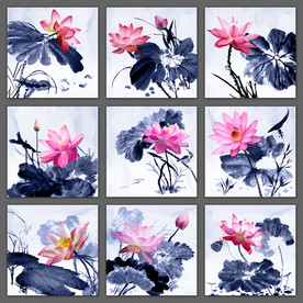 新中式传统水墨荷花意境装饰画