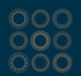 圆形金色花纹框架