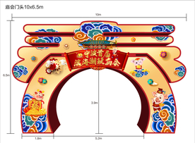 贺新春门头 新年门头 春节门头