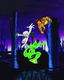 蓝色幽林墓地万圣鬼魂图案设计