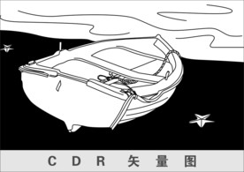 海边小船矢量图