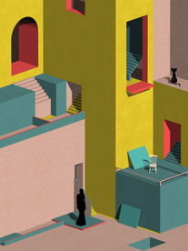 微立体折纸风插画设计