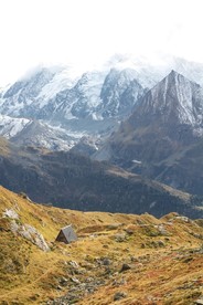 草地雪山