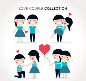 可爱红脸蛋情侣