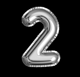 铝箔 气球 数字 2 PNG