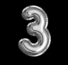 铝箔 气球 数字 3 PNG