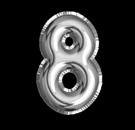 铝箔 气球 数字 8 PNG