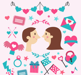 创意对视的情侣头像