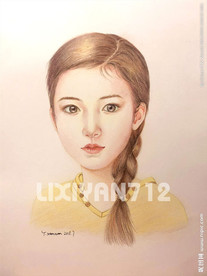 彩铅少女画像