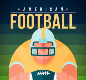 扁平化美式橄榄球球员