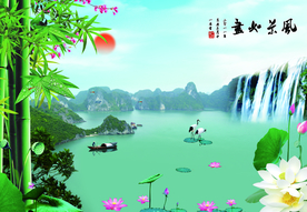 风景如画电视背景墙
