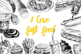 手绘快餐