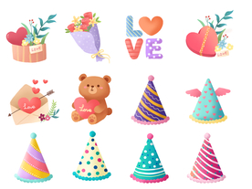 马卡龙色系情人节圣诞节素材