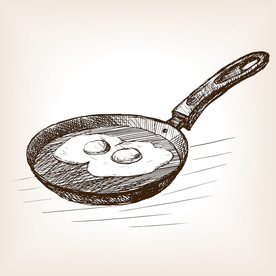 手绘煎蛋