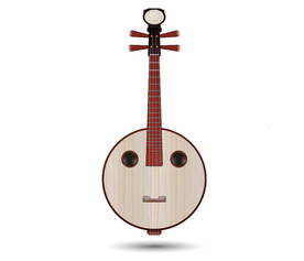 中阮琵琶民族乐器矢量图