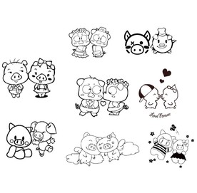 爱情小猪矢量图简笔画