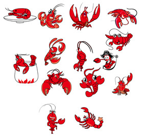 卡通龙虾