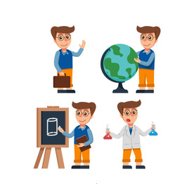 创意男孩学习场景