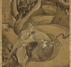 明_吕纪_四季花鸟图-冬