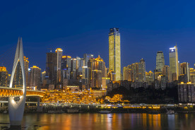 千厮门大桥隔江夜景洪崖洞