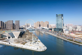 远眺天津海河天津眼