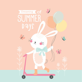 小白兔气球卡通形象