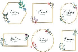 婚礼英文字母清新花边框素材