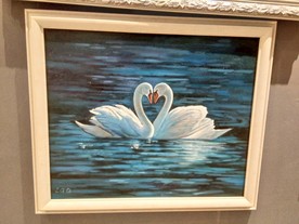 油画装饰画天鹅